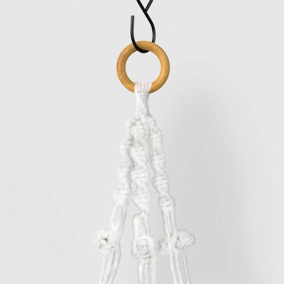 38'' Macrame Recycled Polyester Plant Hanger Cream - Threshold