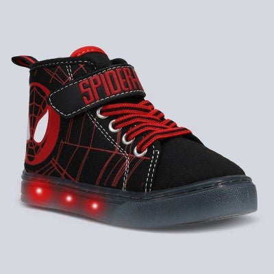 Toddler Marvel Spider-Man Lighted Hi Top Sneakers - 11T