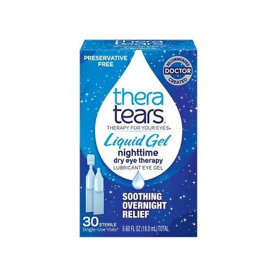 Theratears Liquid Gel Nighttime Lubricating Eye Drops, Single-Use Vials, 30 Ct
