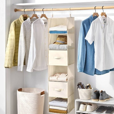 Hanging Closet 6 Shelf Ivory - Brightroom