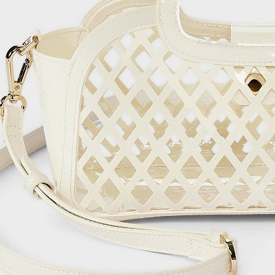 Jelly Mini Cage Tote Crossbody Bag - A New Day Cream