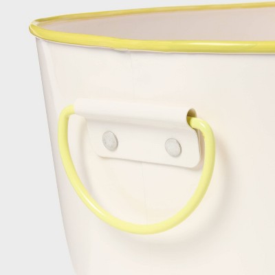 11L Metal Beverage Tub with Powder Coated Finish Cream Yellow Rim - Sun Squad