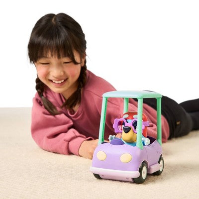 Bluey Chat Mates Figure & Vehicle - Granny Car & Janet: Plastic Interactive Toy with BBC License
