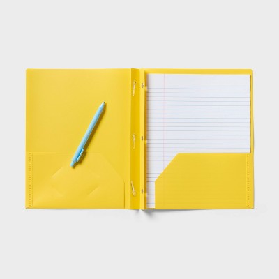 12pk Plastic Filing Portfolio with Prongs Multicolored - up&up: Resume Holder, Internal Pockets, 50 Sheet Capacity