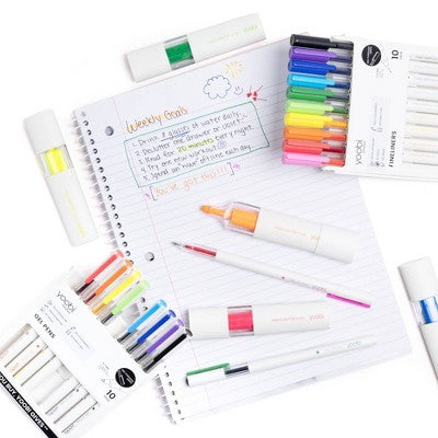 Yoobi Evolve 10pk Gel Pens See-Through Barrel 0.7mm color Ink