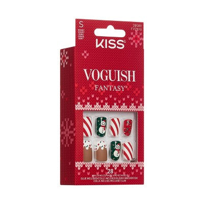 Kiss Nails Voguish Fantasy Fake Nails - Snow Pops - 33ct