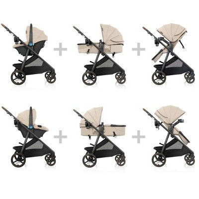 Evenflo Shyft Intuiti+ Travel System Featuring Revolve180 LiteMax NXT with Sensory Soothe - Travertine (LOCAL PICKUP ONLY)