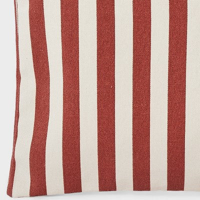 Magazine Tote Bag - Universal Thread Orange Striped: Cotton Shell, Double Handle, Lightweight, Classic Woven Design