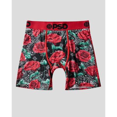 PSD Men's Rose Print Briefs - Red/Blue L
