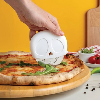 Ototo Holiday Gift Stainless Steel Slice Reaper Skull Pizza Cutter