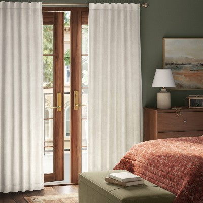 50"x63" Blackout Chenille Curtain Panel Ivory - Threshold: Woven Polyester, Rod Pocket, OEKO-TEX Certified