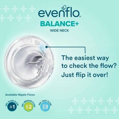 Evenflo Balance Wide Silicone Bottle Nipples - Medium Flow - 2pk
