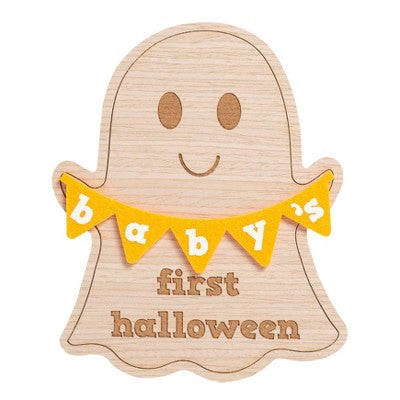 Pearhead Halloween Baby's First Wooden Photo Card