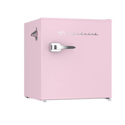 Frigidaire 1.6 cu ft Compact Retro Fridge with Freezer, Built-in Bottle Opener Pink (LOCAL PICKUP ONLY)