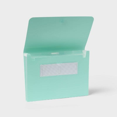 6 Pocket Expanding File Folder Letter Size Teal - up&up