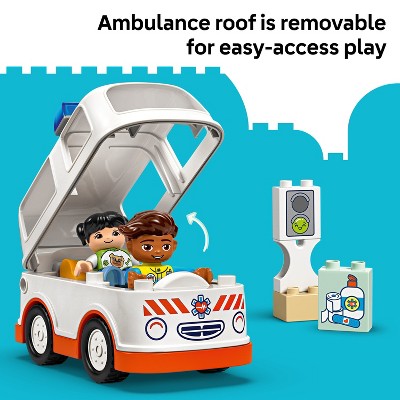 LEGO DUPLO Town Ambulance & Driver Building Toy for Toddlers 10447