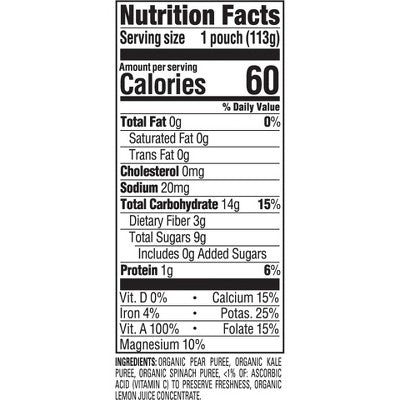 Happy Baby Organics Clearly Crafted Stage 2 Pears, Kale & Spinach 4oz