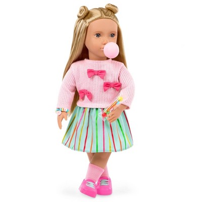 Our Generation Kat Poseable 18" Doll with Storybook & Candy Play Food Accessories