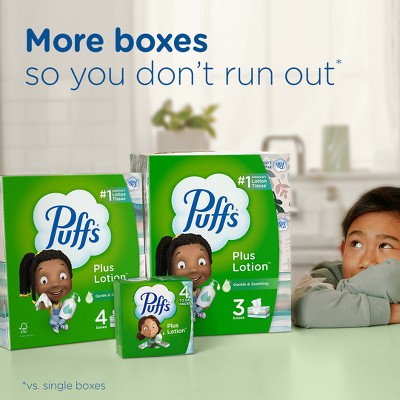 Puffs Plus Lotion Facial Tissue - Exclusive Designs - 6pk/72ct