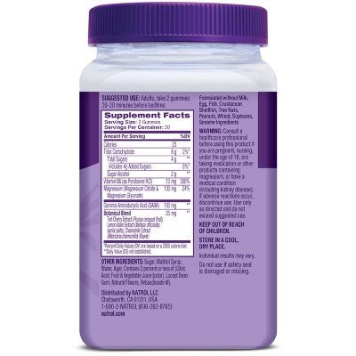 Natrol Sleep & Restore Melatonin Free Gummies for Restorative Sleep with Magnesium, GABA - Cherry - 60ct