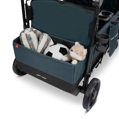 Radio Flyer Pathfinder+ Quad 4 Seat Stroller Wagon - Steel Gray: All-Terrain Tires, Adjustable Harness, EVA Wheels, Foot Operated Brake (LOCAL PICKUP ONLY)