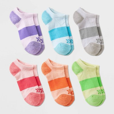 Kids' 6pk No Show Socks - All In Motion L