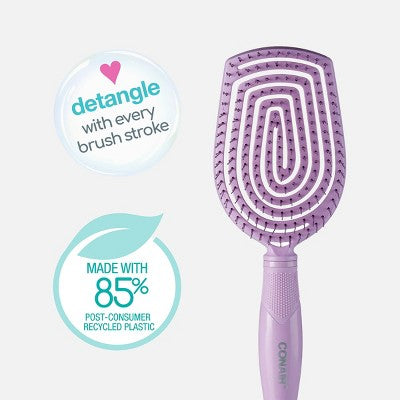 Conair Scalp Care Flexi Head Paddle Detangling Hair Brush - All Hair - Purple