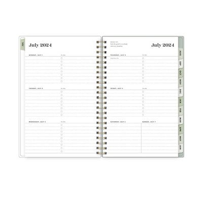 The Everygirl X Day Designer 2024-25 Weekly/Monthly Planner with Notes 8"x5" Wirebound Soft Sage