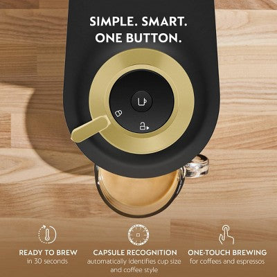 Nespresso Limited-Edition Vertuo Pop+ Coffee and Espresso Maker by Breville Matte Black Gold