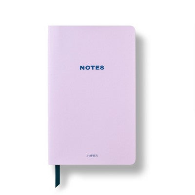 PAPIER 150pg Ruled Notebook Faux Leather Notes Lilac Soft Cover
