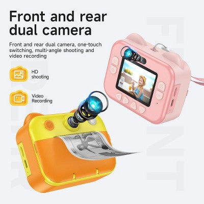 hoco. Kids Dual-Cam Digital Print Camera, Yellow