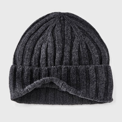 Pre-Consumer Recycled Beanie - Wild Fable Dark Gray: Knit Hat, Ribbed Cuff, Midweight Fabric