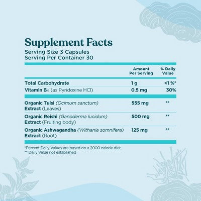 Four Sigmatic Calm Organic Mushroom Vegan Vitamin Capsules - 90ct
