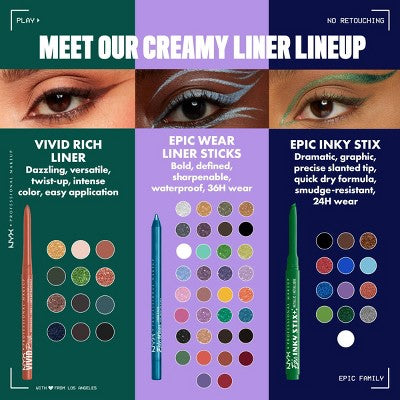 NYX Epic Inky Stix Mechanical Cream Gel Eyeliner - 01 Black Screen - 0.003oz
