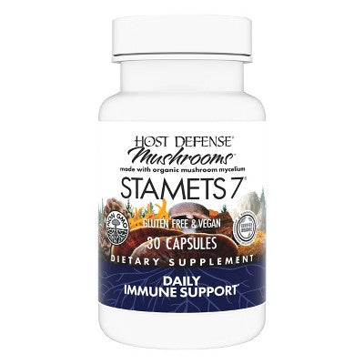 Host Defense Stamets 7 Mushroom Vegan Capsules - 30ct: Organic Certified, Non-GMO, Unflavored Dietary Supplement