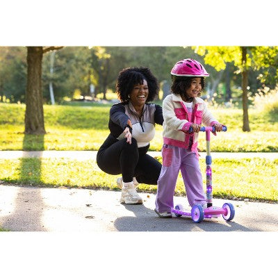 Huffy Disney Princess 3-Wheel Scooter with LED Lights - Pink/Purple