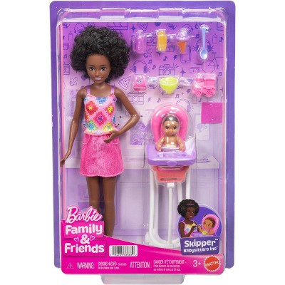 Barbie Skipper Babysitters Inc. Playset with Friend Doll, Toddler Doll, High Chair & 8 Accessories