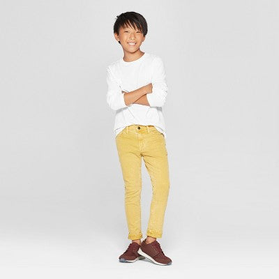 Boys' Long Sleeve T-Shirt - Cat & Jack White L Husky