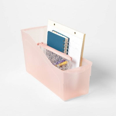 Book Storage Bin translucent pink - up&up