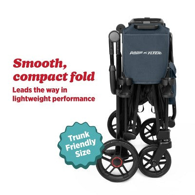Radio Flyer Pathfinder+ Quad 4 Seat Stroller Wagon - Steel Gray: All-Terrain Tires, Adjustable Harness, EVA Wheels, Foot Operated Brake (LOCAL PICKUP ONLY)