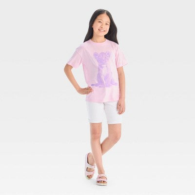 Girls Oversized Lion Cub Graphic T-Shirt Cat & Jack Light Pink L