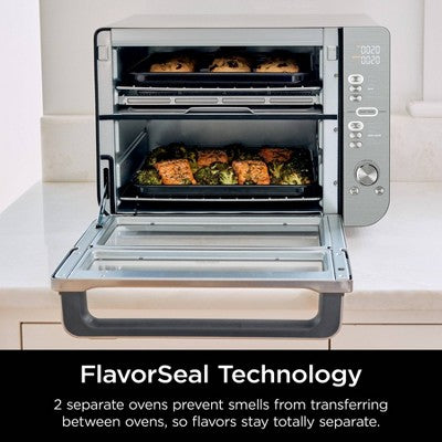 Ninja Double Stack XL Countertop Oven and Air Fryer with SmartFinish & DualZone Technology DCT601: Stainless Steel, Convection Bake, Air Fry (LOCAL PICKUP ONLY)