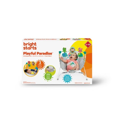 Bright Starts Playful Paradise Vibrating Baby Bouncer with Toys