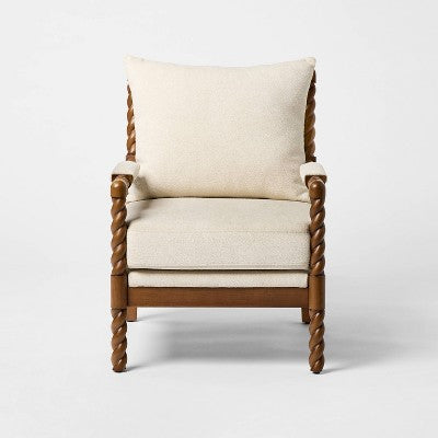 Upholstered Accent Chair with Braided Arms and Legs Natural - Threshold designed with Studio McGee (LOCAL PICKUP ONLY)