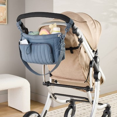 Stroller Organizer with Strap Solid Shoulder Diaper Bag - Blue - Cloud Island