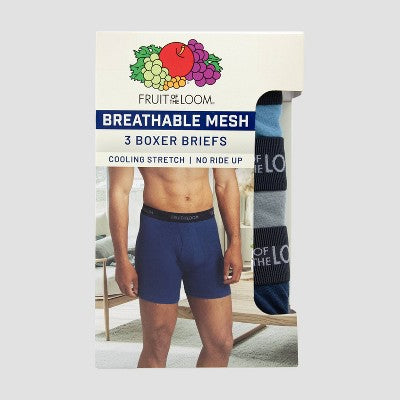 Fruit of the Loom Men's 3pk Breathable Mesh Boxer Briefs - M