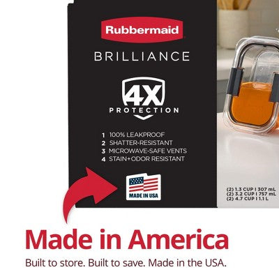 Rubbermaid Brilliance 12pc Food Storage Container Set Gray