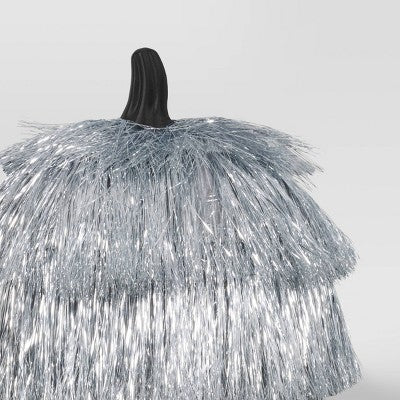 Large Fringed Pumpkin Figurine - Hyde and EEK! Boutique Silver