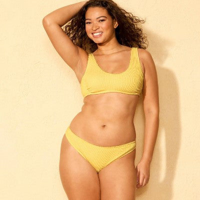 Women's Pucker Low-Rise Bikini Bottom - Wild Fable Yellow XXS