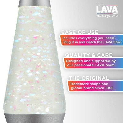 LAVA 14.5" Iridescent Glitter Novelty Table Lamp